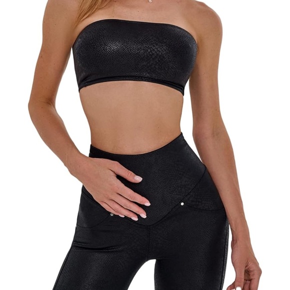 BonaFide Set shiny black snakeskin set NWT - Picture 3 of 7